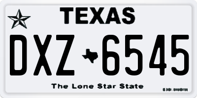 TX license plate DXZ6545