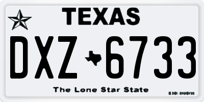 TX license plate DXZ6733