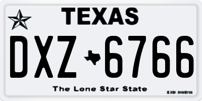 TX license plate DXZ6766