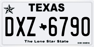 TX license plate DXZ6790