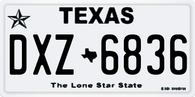 TX license plate DXZ6836