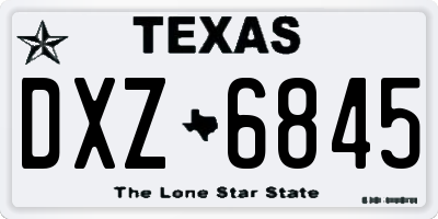 TX license plate DXZ6845
