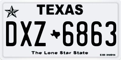 TX license plate DXZ6863
