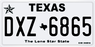 TX license plate DXZ6865