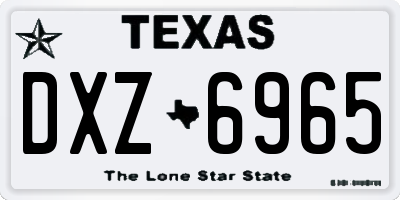 TX license plate DXZ6965