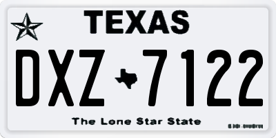 TX license plate DXZ7122