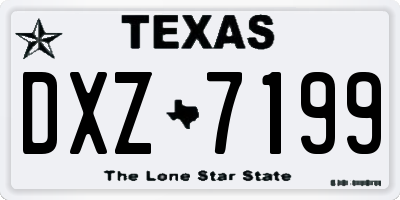 TX license plate DXZ7199
