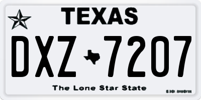 TX license plate DXZ7207