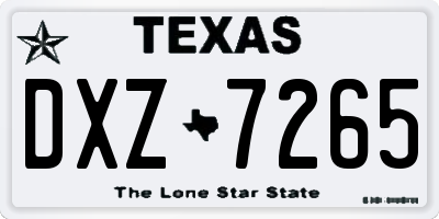 TX license plate DXZ7265