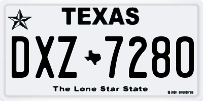 TX license plate DXZ7280