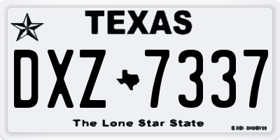 TX license plate DXZ7337
