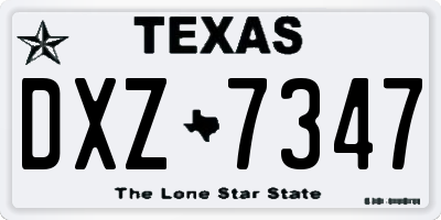 TX license plate DXZ7347