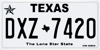 TX license plate DXZ7420