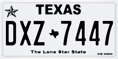 TX license plate DXZ7447