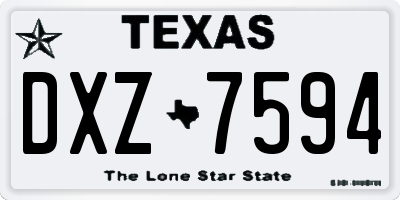 TX license plate DXZ7594