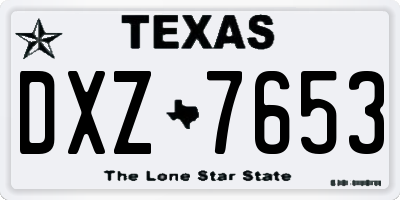 TX license plate DXZ7653