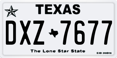 TX license plate DXZ7677