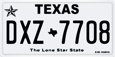 TX license plate DXZ7708