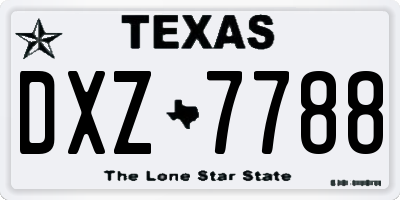 TX license plate DXZ7788