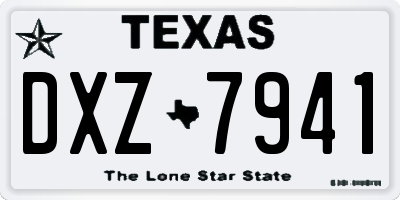 TX license plate DXZ7941