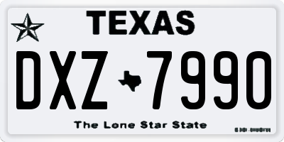 TX license plate DXZ7990