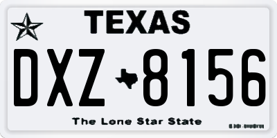 TX license plate DXZ8156