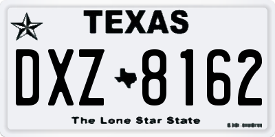 TX license plate DXZ8162
