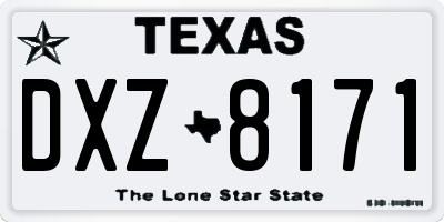 TX license plate DXZ8171