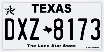 TX license plate DXZ8173