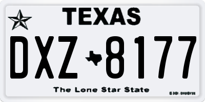 TX license plate DXZ8177
