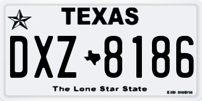 TX license plate DXZ8186
