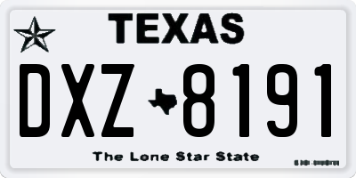 TX license plate DXZ8191