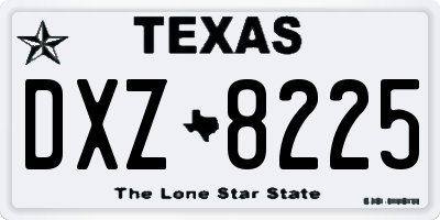 TX license plate DXZ8225