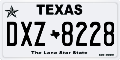 TX license plate DXZ8228
