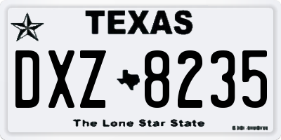 TX license plate DXZ8235