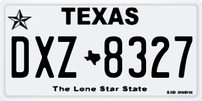 TX license plate DXZ8327