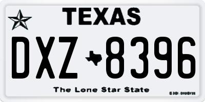 TX license plate DXZ8396