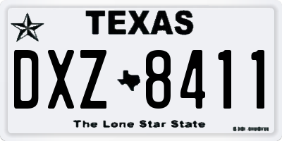 TX license plate DXZ8411