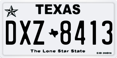 TX license plate DXZ8413