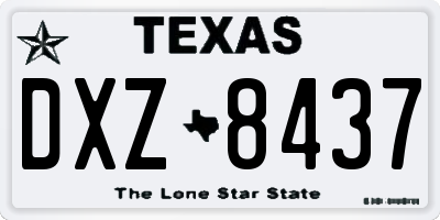 TX license plate DXZ8437