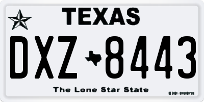 TX license plate DXZ8443