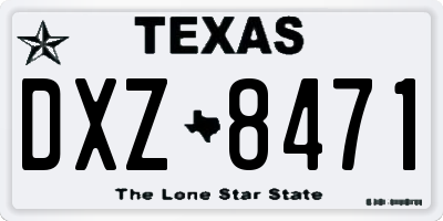 TX license plate DXZ8471