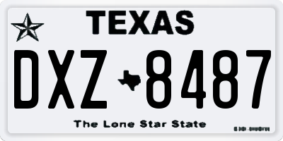 TX license plate DXZ8487