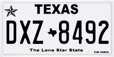 TX license plate DXZ8492