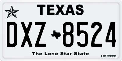 TX license plate DXZ8524