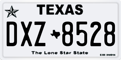 TX license plate DXZ8528
