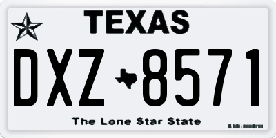 TX license plate DXZ8571