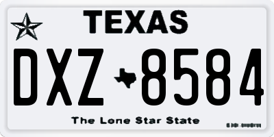 TX license plate DXZ8584
