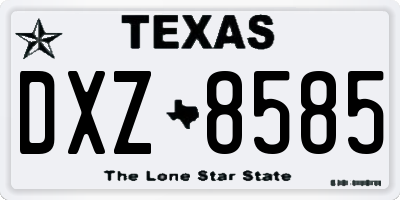 TX license plate DXZ8585
