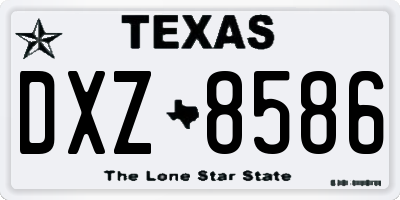 TX license plate DXZ8586
